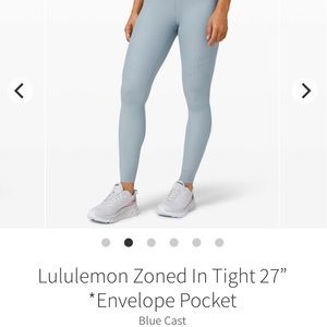 Lululemon Zoned In Tight 27” Blue Cast